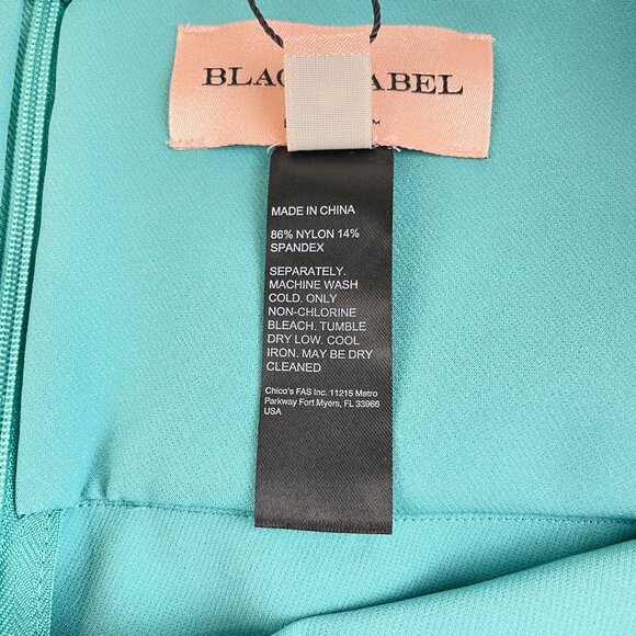 Chico's Black Label Slim Fit Women's Turquoise Back Zip Pants Sz 16 NWT - Picture 4 of 8